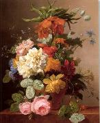 unknow artist, Floral, beautiful classical still life of flowers.088